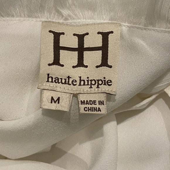 Haute Hippie Ruffle Neck Top White, 16694 - Picture 6 of 9